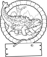 prehistoric dinosaur coloring book vector