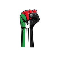 fist with color of palestine flag vector illustration design