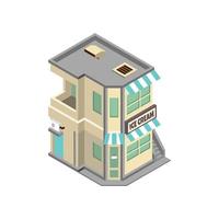 ice cream cafe isometric vector illustration design