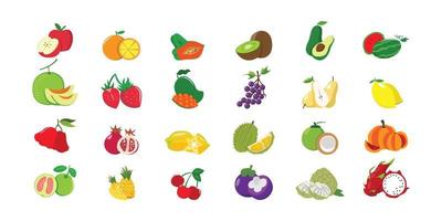 diseño de vector de ilustración de estilo plano de frutas