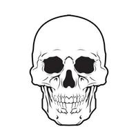 skull head black white vector illustration design