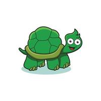 Diseño lindo del ejemplo del vector de la mascota de la historieta de la tortuga