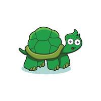 Diseño lindo del ejemplo del vector de la mascota de la historieta de la tortuga