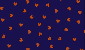 Orange heart on navy blue background vector