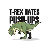 tyrannosaurus rex triying to push up vector illustration design