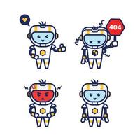 Cute modern futuristic robot smart AI humanoid cartoon character vector design