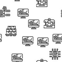 patrón transparente de vector de planificación de recursos empresariales erp