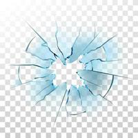 Smashed Glass Window Broken Bullet Hole Vector