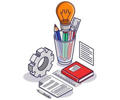 School equipment concept for learning vector