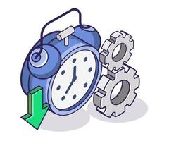 Alarm clock with process gear vector