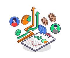 Arrow data analysis of investment business cooperation results vector