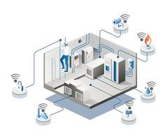 sensor de seguridad en el sótano vector