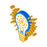 bright light bulb isometric icon vector illustration