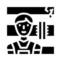 plumber repairman glyph icon vector illustration