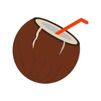 Coconut Flat Multicolor Icon vector