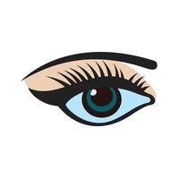 Eye with eyeliner Flat Multicolor Icon vector