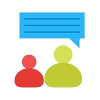 One Person Talking Flat Multicolor Icon vector