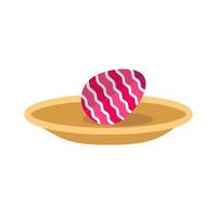 Egg in Plate Flat Multicolor Icon vector