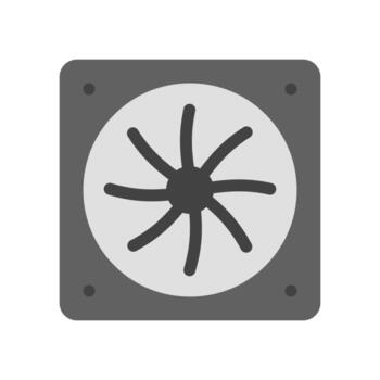 Processor Fan Flat Multicolor Icon vector