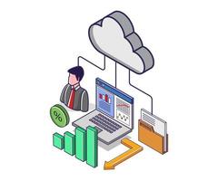 Management business investment cloud server vector