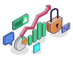 analista de negocios de inversión seguridad de datos vector