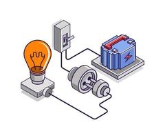 corriente eléctrica de la energía de la batería vector