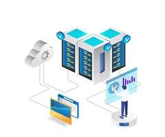 Platform controlling and maintaining cloud server vector