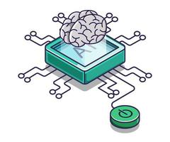 Artificial intelligence network illustration concept vector