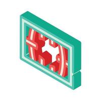 damaged cell window isometric icon vector illustration