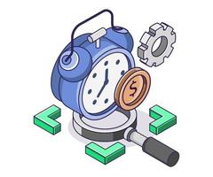 Money-making time reminder alarm clock vector