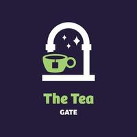 el logotipo de la puerta del té vector