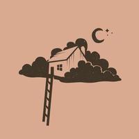 casa en la nube vector