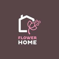 home flower logo vector