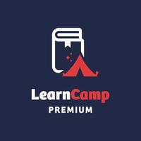 logotipo del campamento de aprendizaje vector