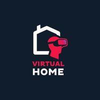 logotipo de realidad virtual en el hogar vector
