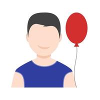 Holding balloons Flat Multicolor Icon vector