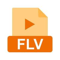 FLV plana icono multicolor vector