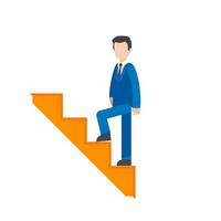 Climbing stairs Flat Multicolor Icon vector