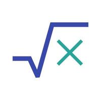 Square Root Flat Multicolor Icon vector