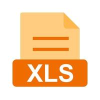 XLS Flat Multicolor Icon vector