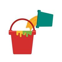 Paint Buckets Flat Multicolor Icon vector