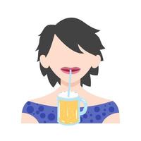 Drinking Flat Multicolor Icon vector