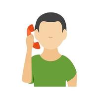 Talking on phone Flat Multicolor Icon vector