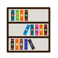 Bookshelf Flat Multicolor Icon vector