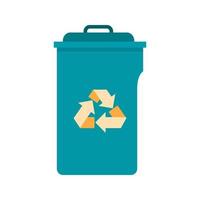 Recycle Bin Flat Multicolor Icon vector