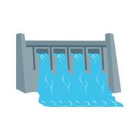 Water Dam Flat Multicolor Icon vector