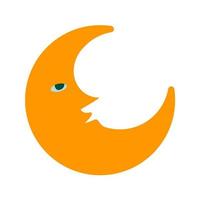 Half Moon Flat Multicolor Icon vector