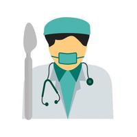 Surgeon Flat Multicolor Icon vector