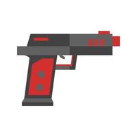 Toy Gun Flat Multicolor Icon vector