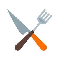 Fork and Knife Flat Multicolor Icon vector